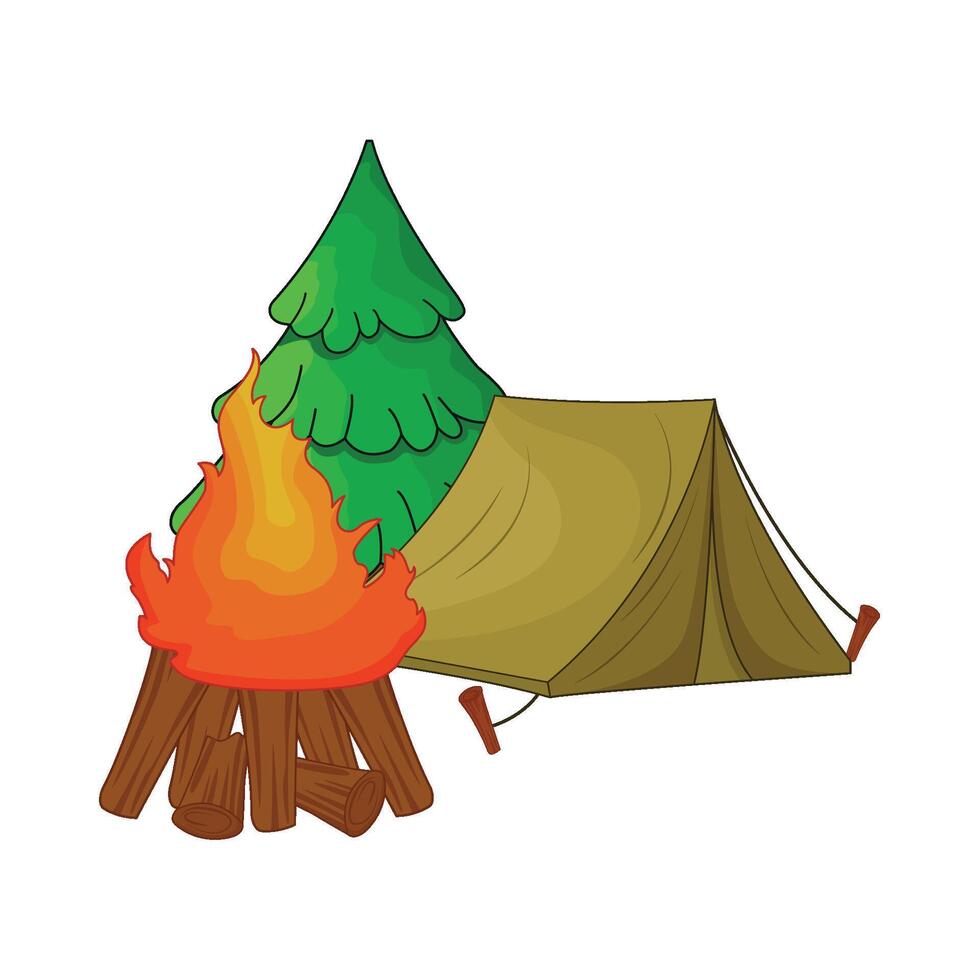 illustration of camping vector