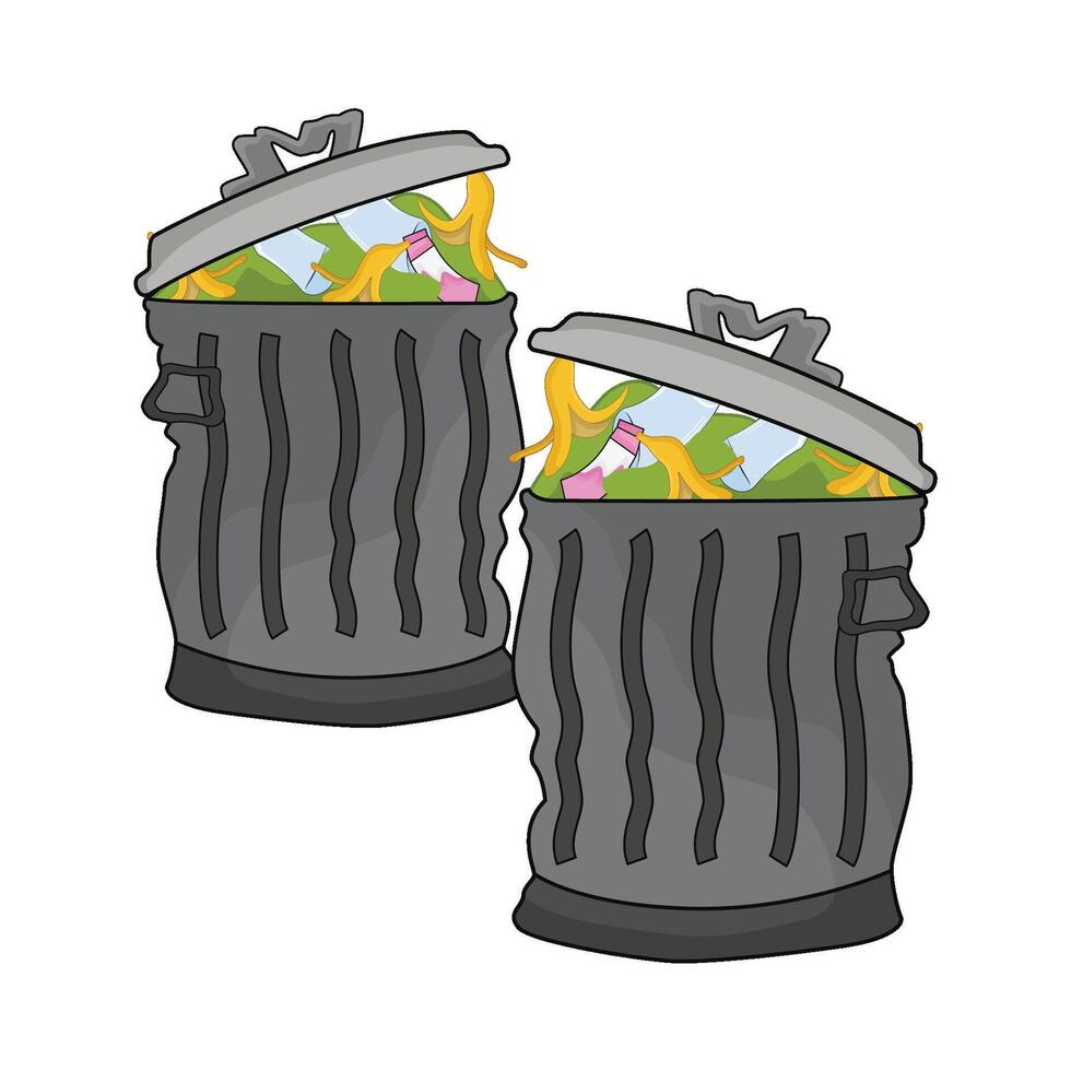 illustration of trash bin vector