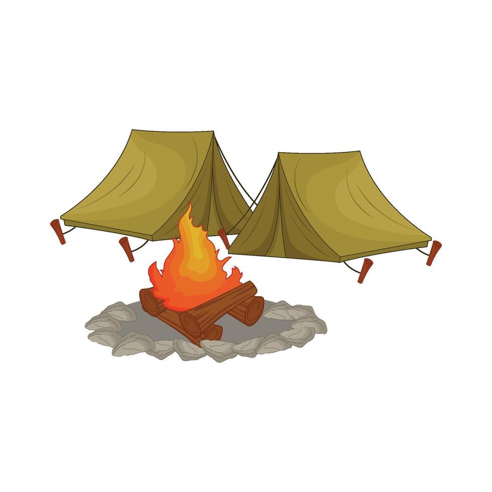 illustration of camping vector