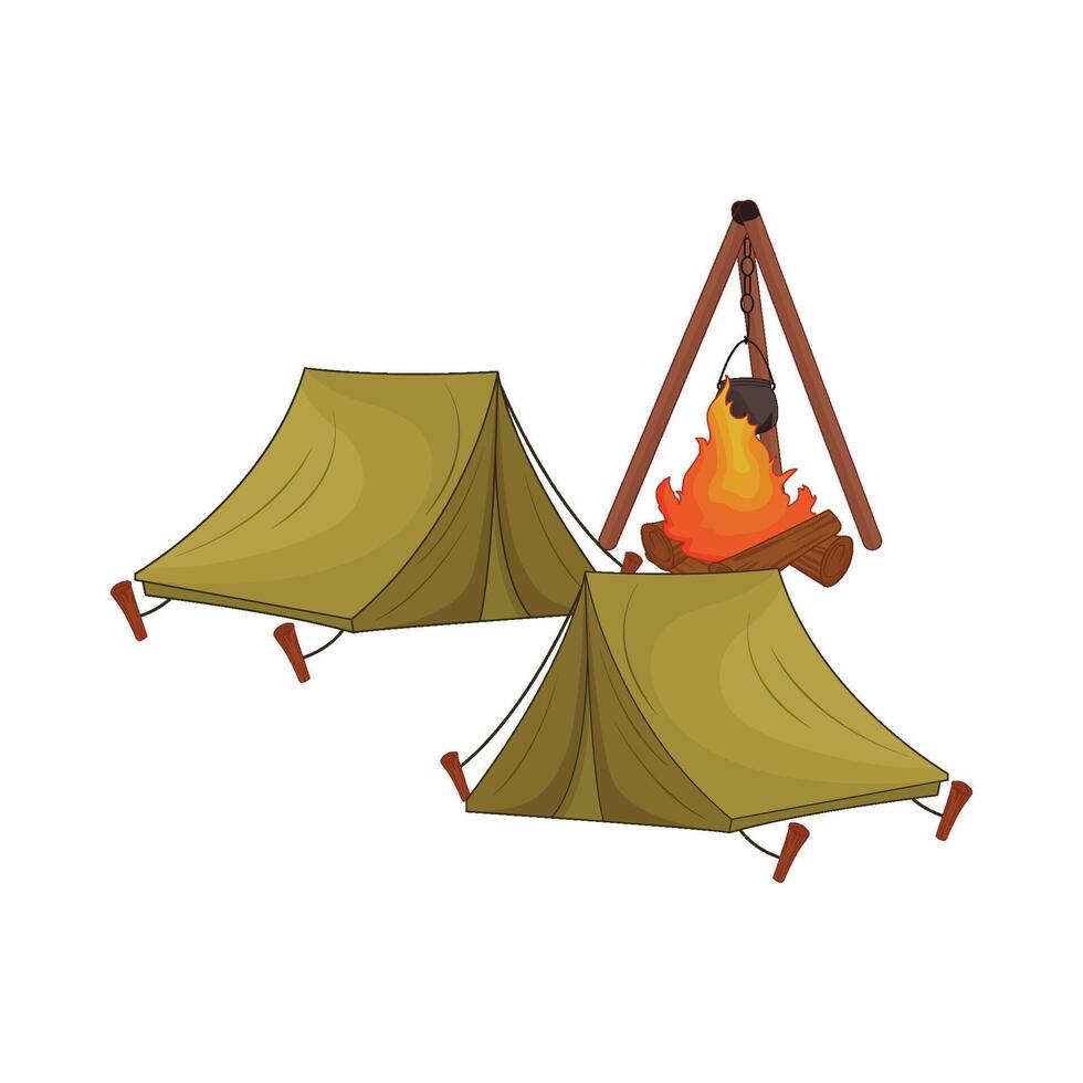 illustration of camping vector