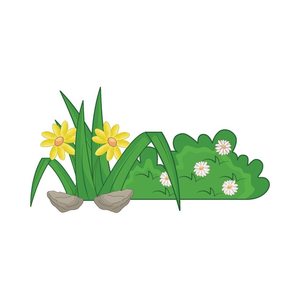 illustration of grass and flower vector