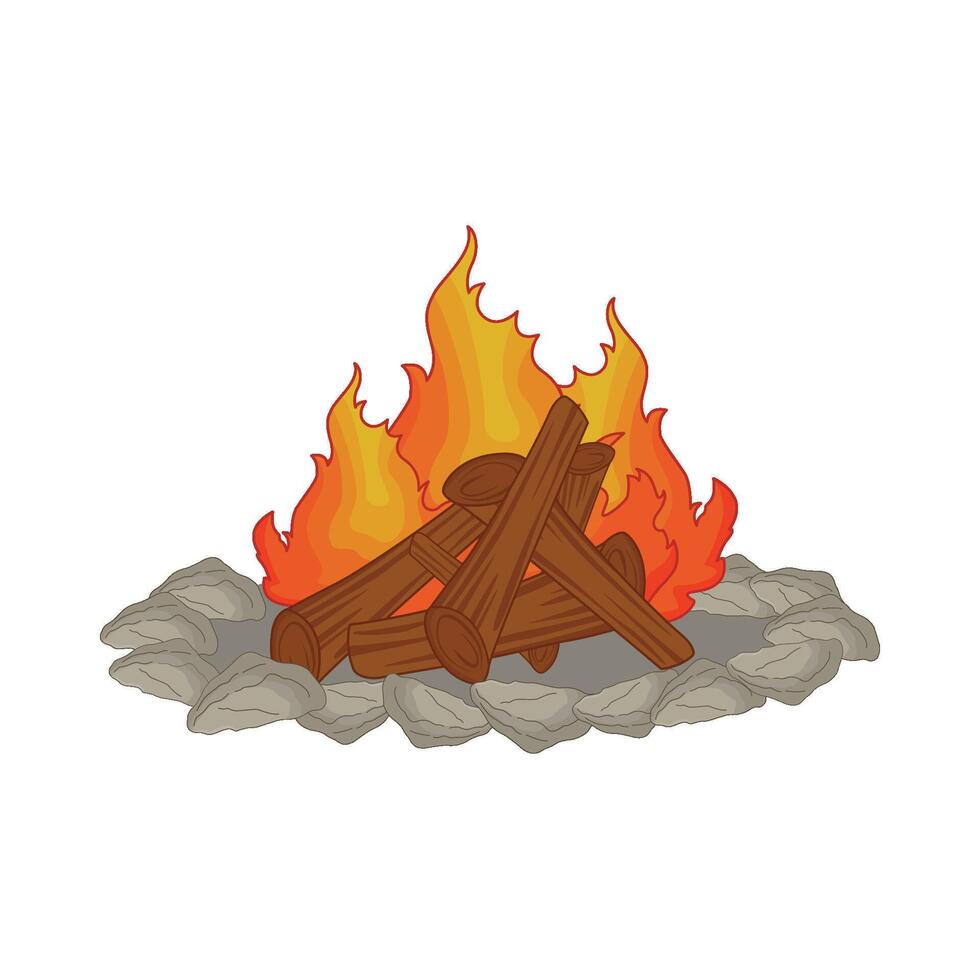 illustration of bonfire vector