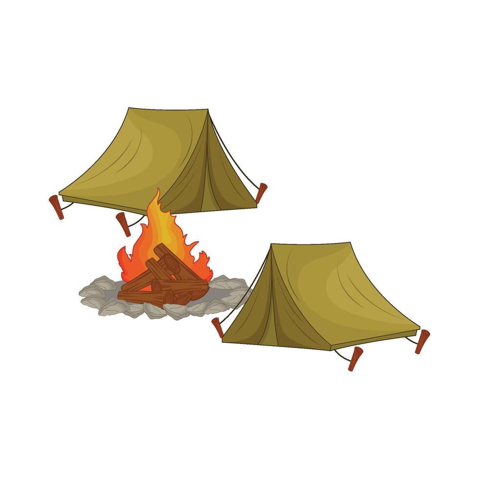 illustration of camping vector