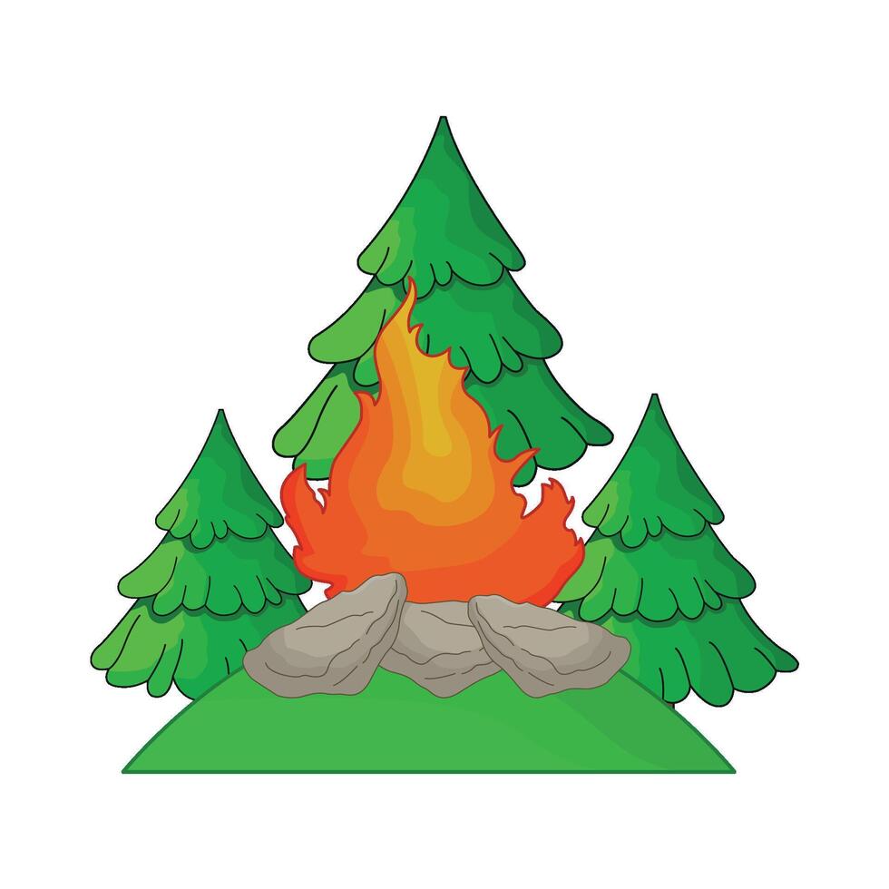 illustration of campfire vector