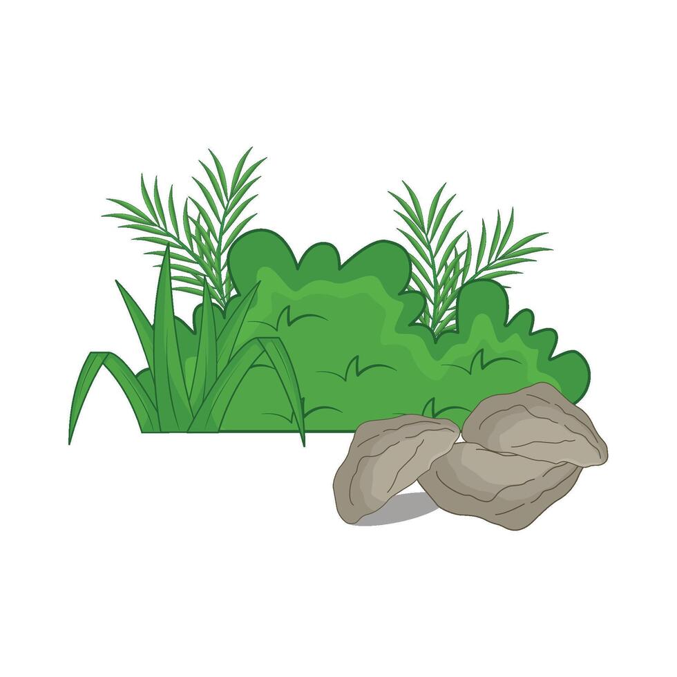 illustration of grass and stone vector