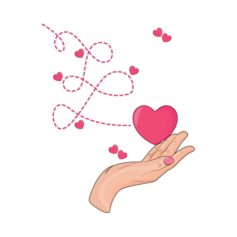 illustration of love with hand vector