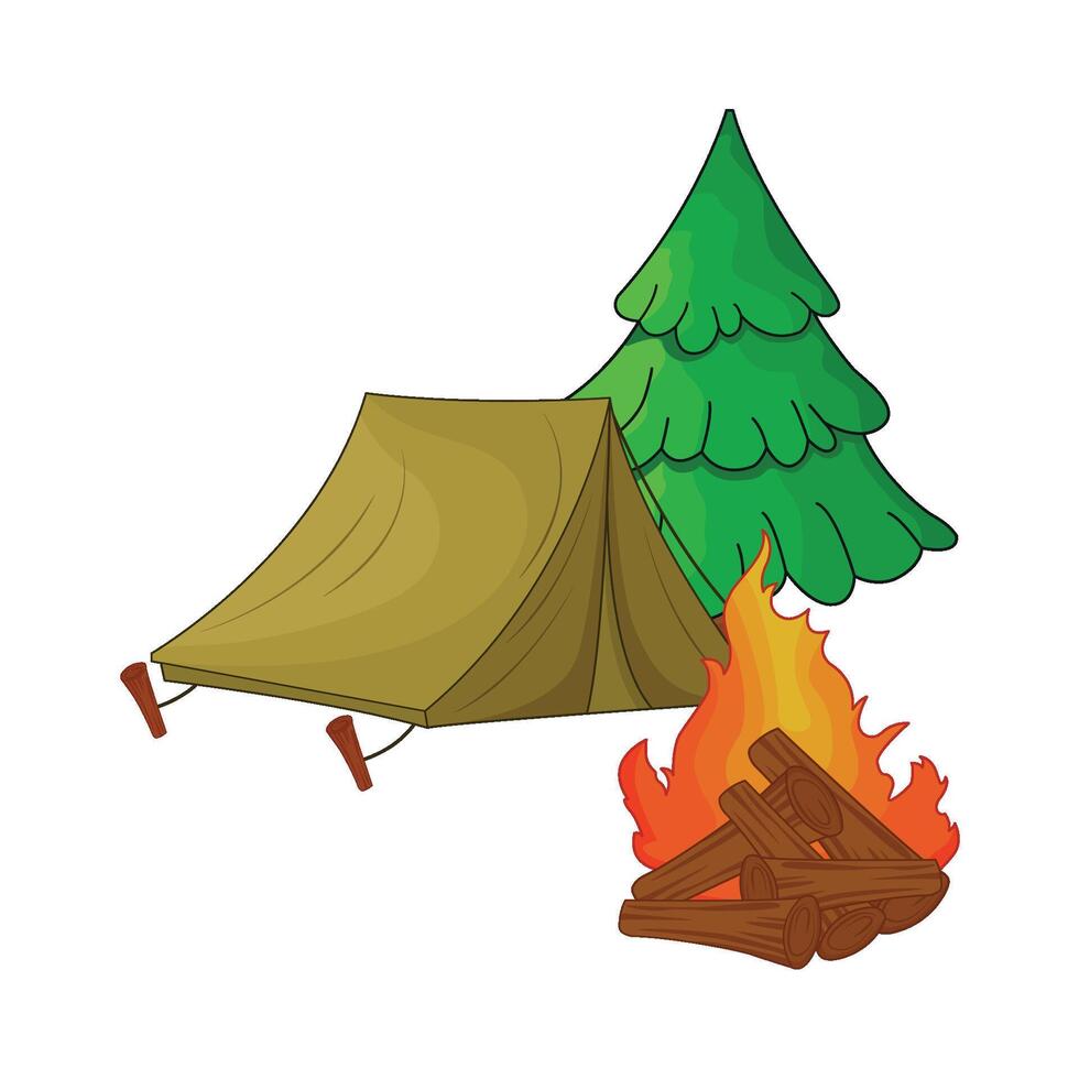 illustration of camping vector