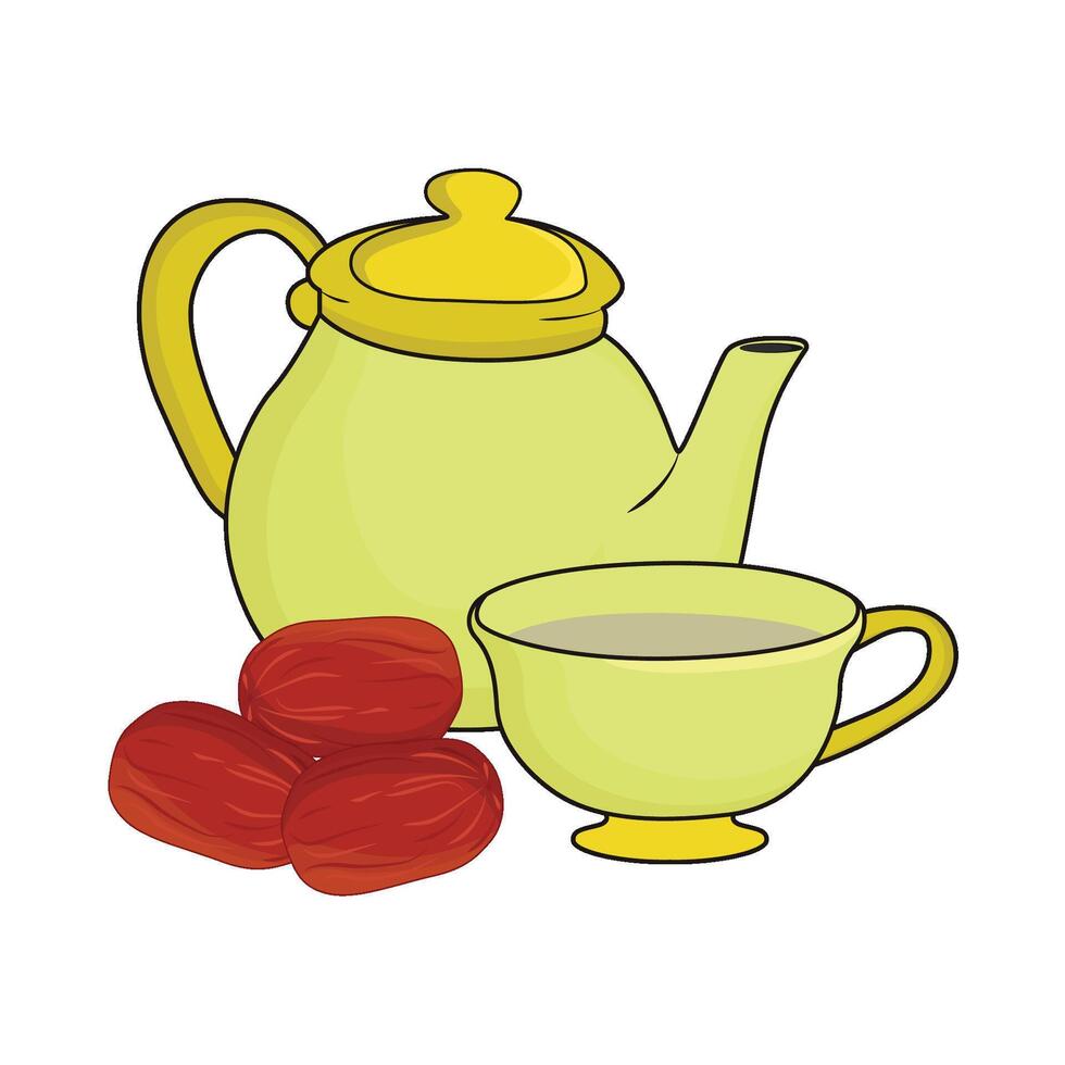 illustration of kurma with tea vector