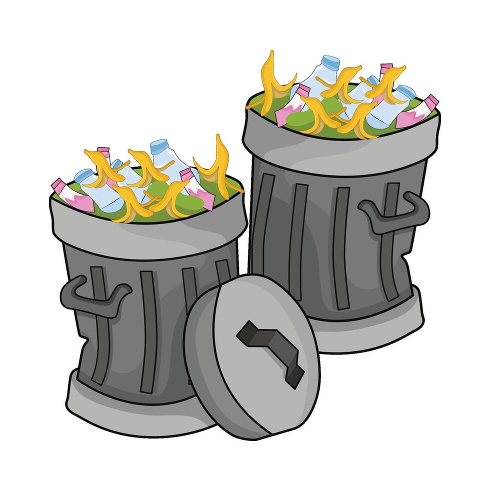 illustration of trash bin vector