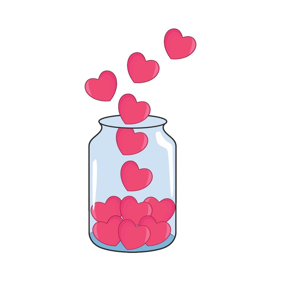 jar of love illustration vector