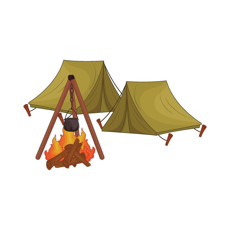 illustration of camping vector