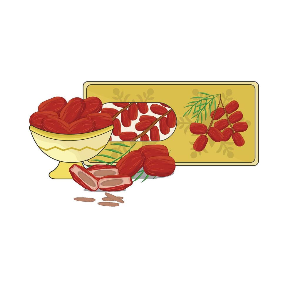 illustration of kurma packaging vector
