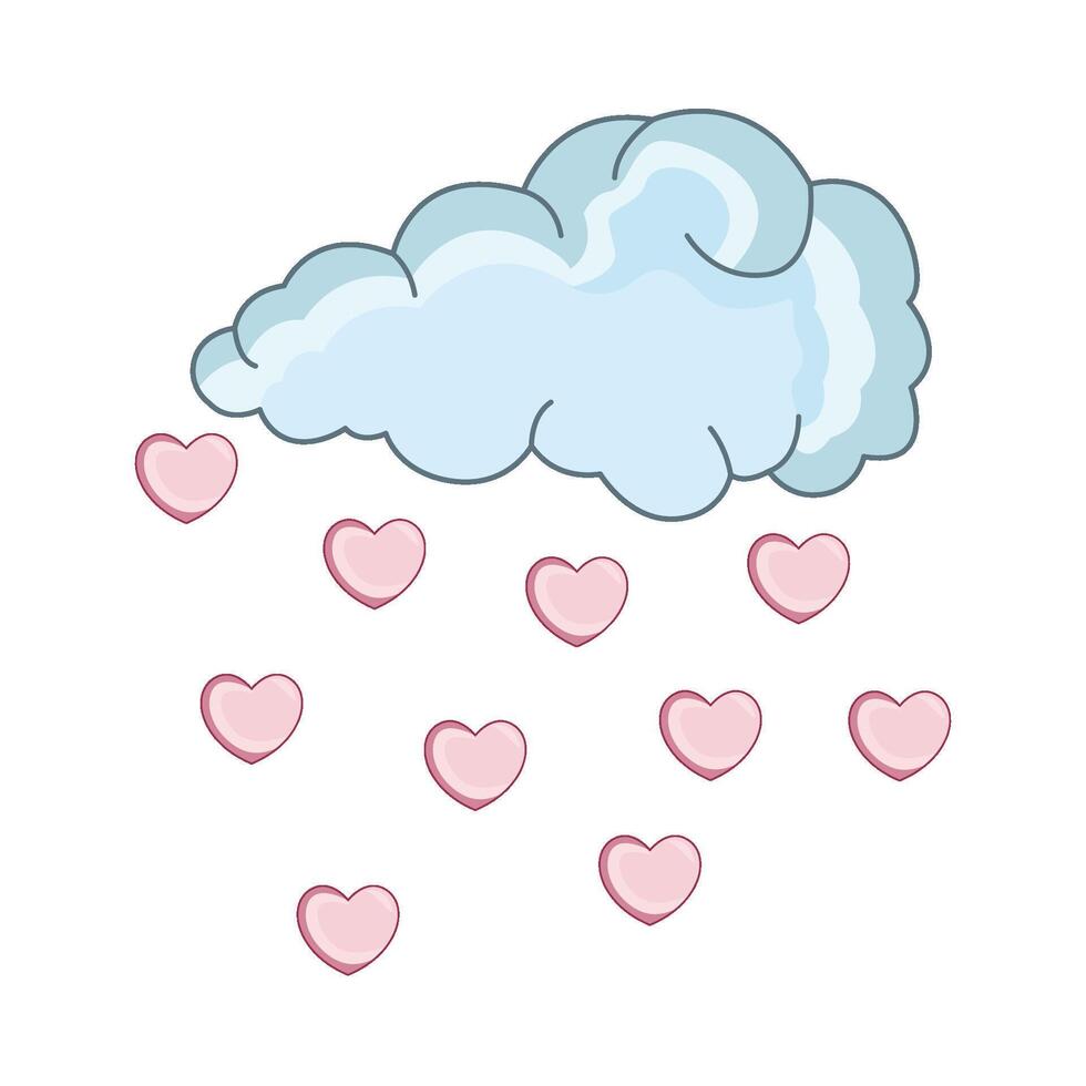 ilustración de nube con corazón vector