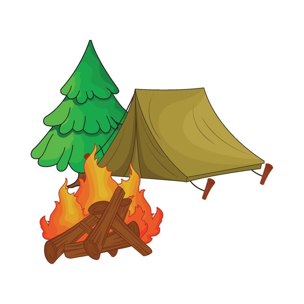 illustration of camping vector