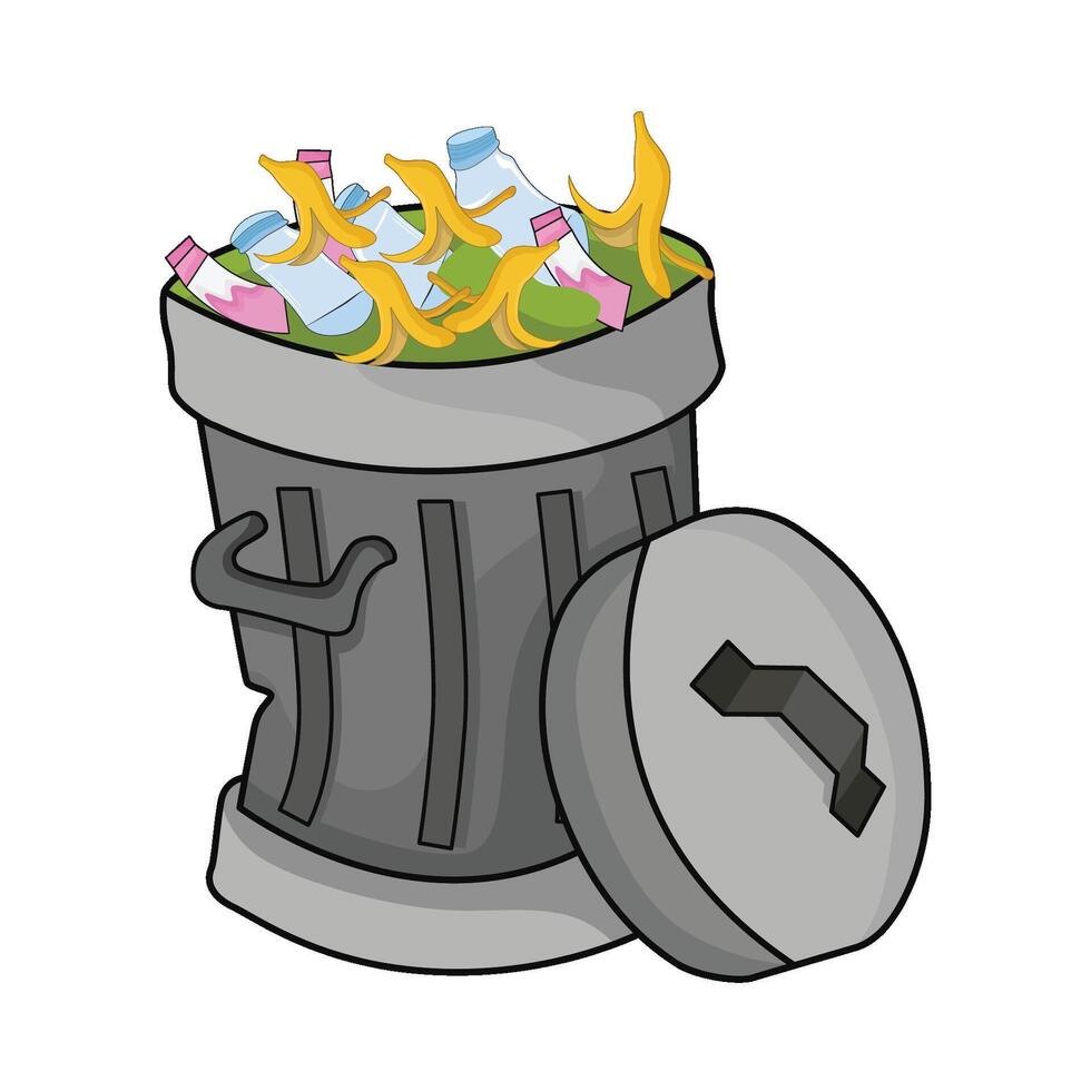 illustration of trash bin vector