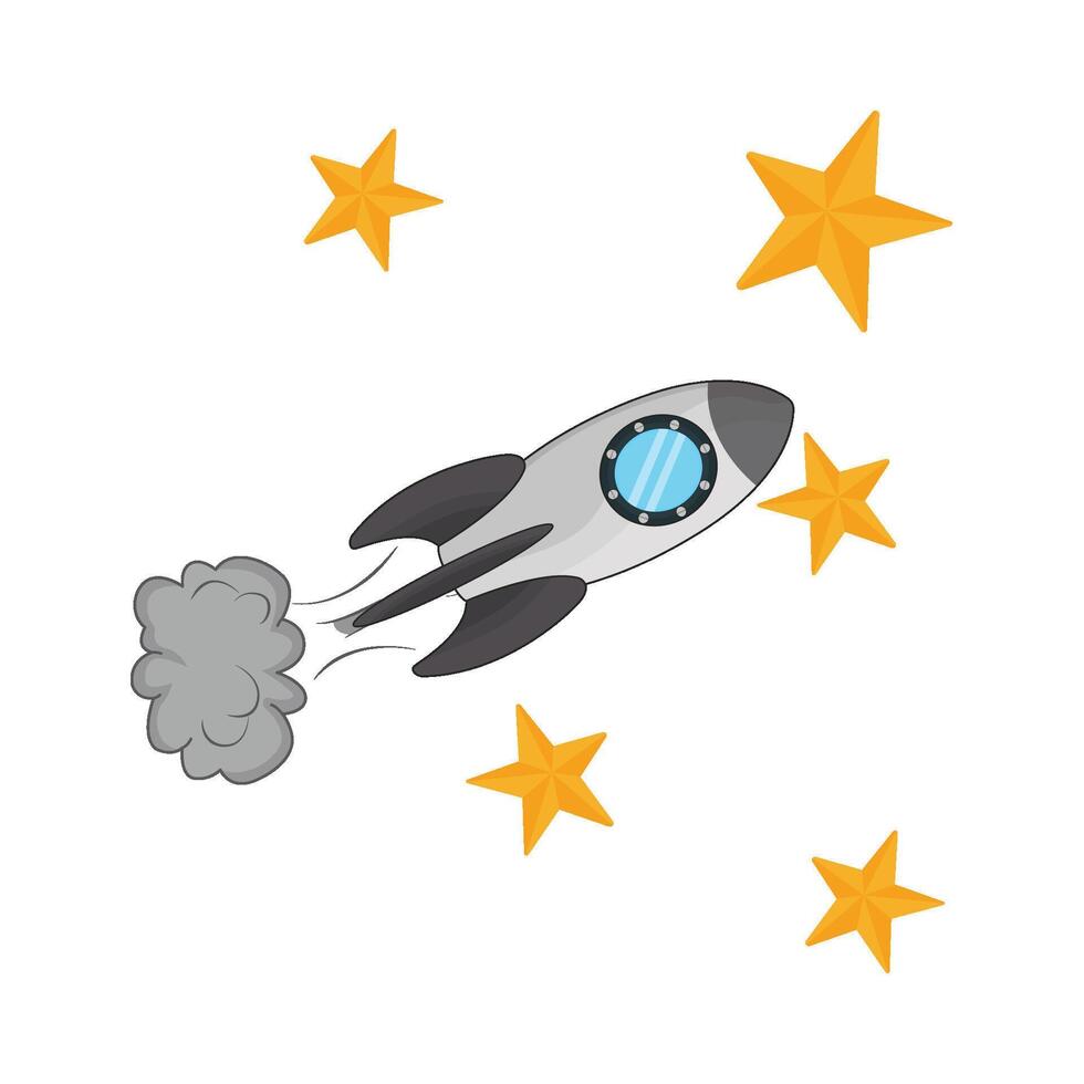 illustration of rocket and stars vector