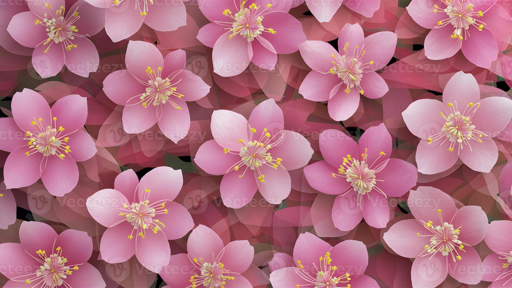 ai generado tema resumen antecedentes con grande hermosa rosado florecer flores foto