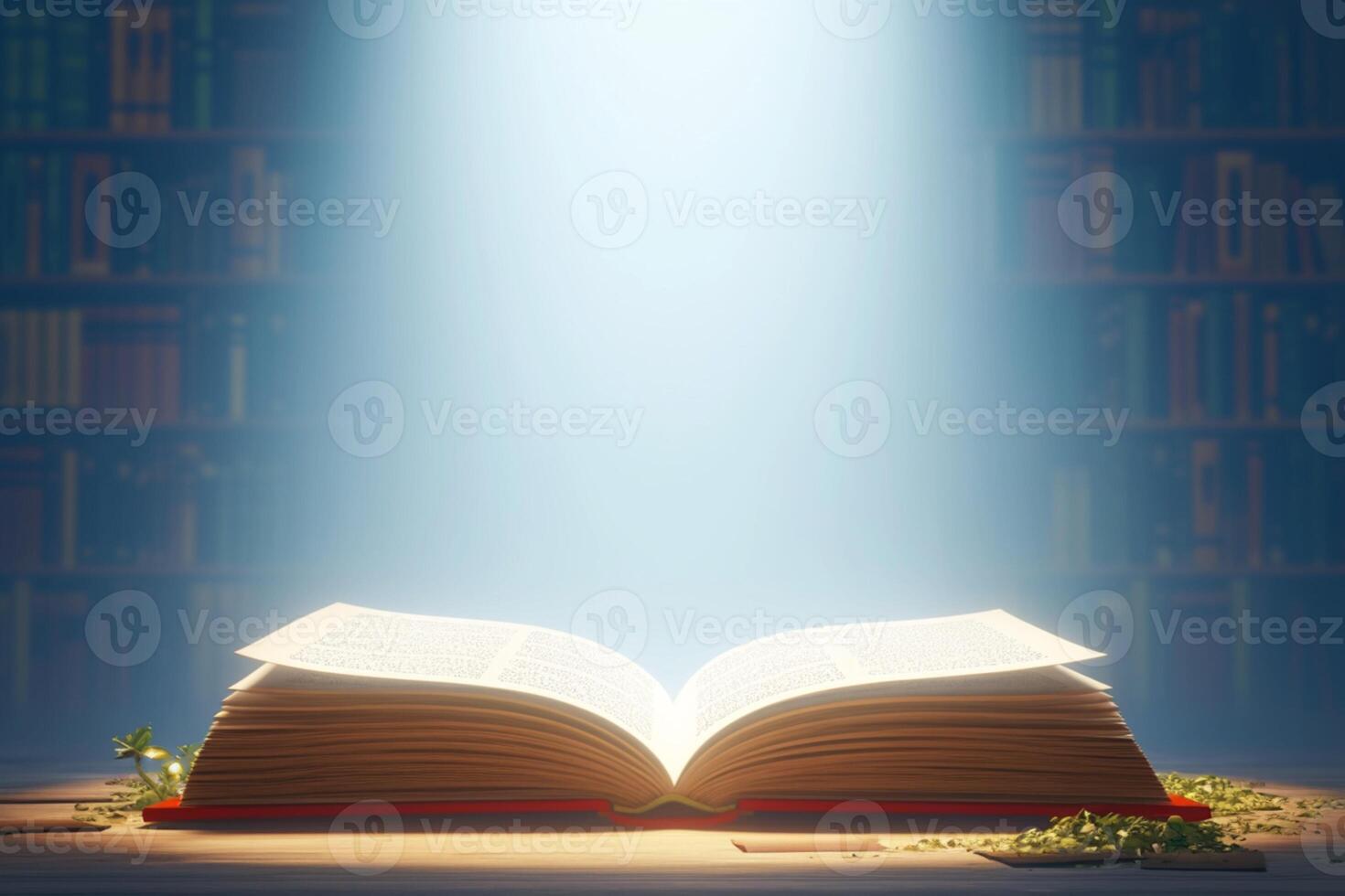 AI generated Bookish artistry 3D illustration capturing an open book on light photo