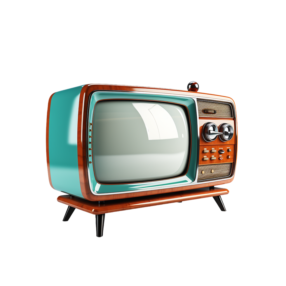 ai generado televisor, antiguo televisor, televisión png, televisión con transparente antecedentes png