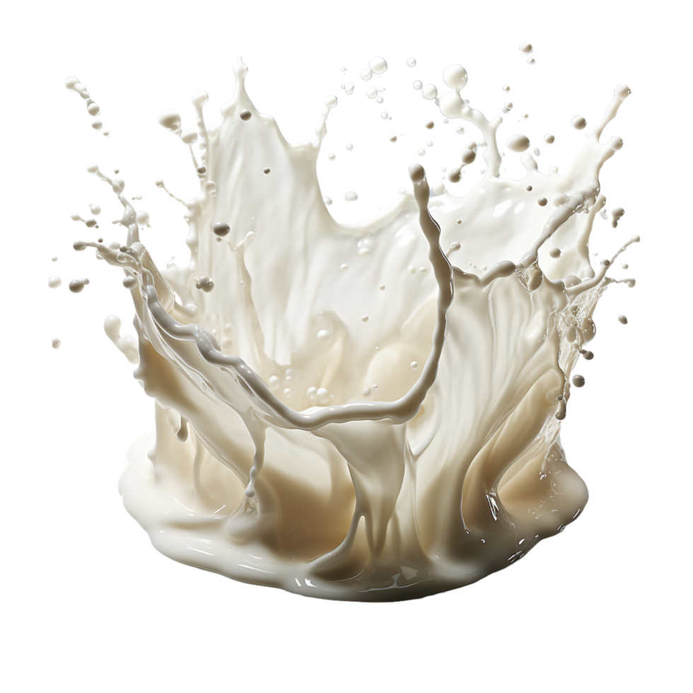 ai gegenereerd melk plons, melk plons png, melk plons met transparant achtergrond png