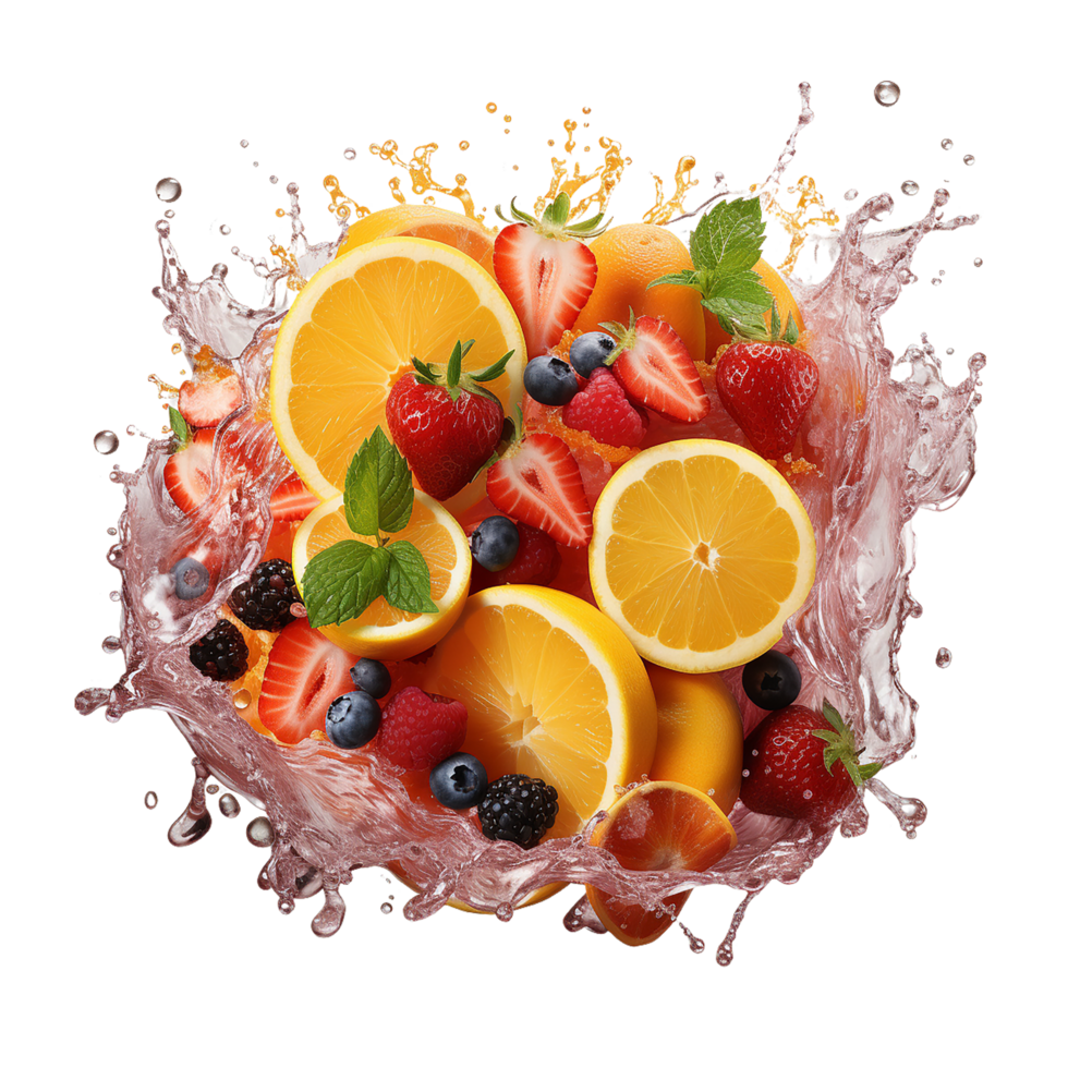 AI generated Fruit Juice Splash, Fruit Juice Splash Png