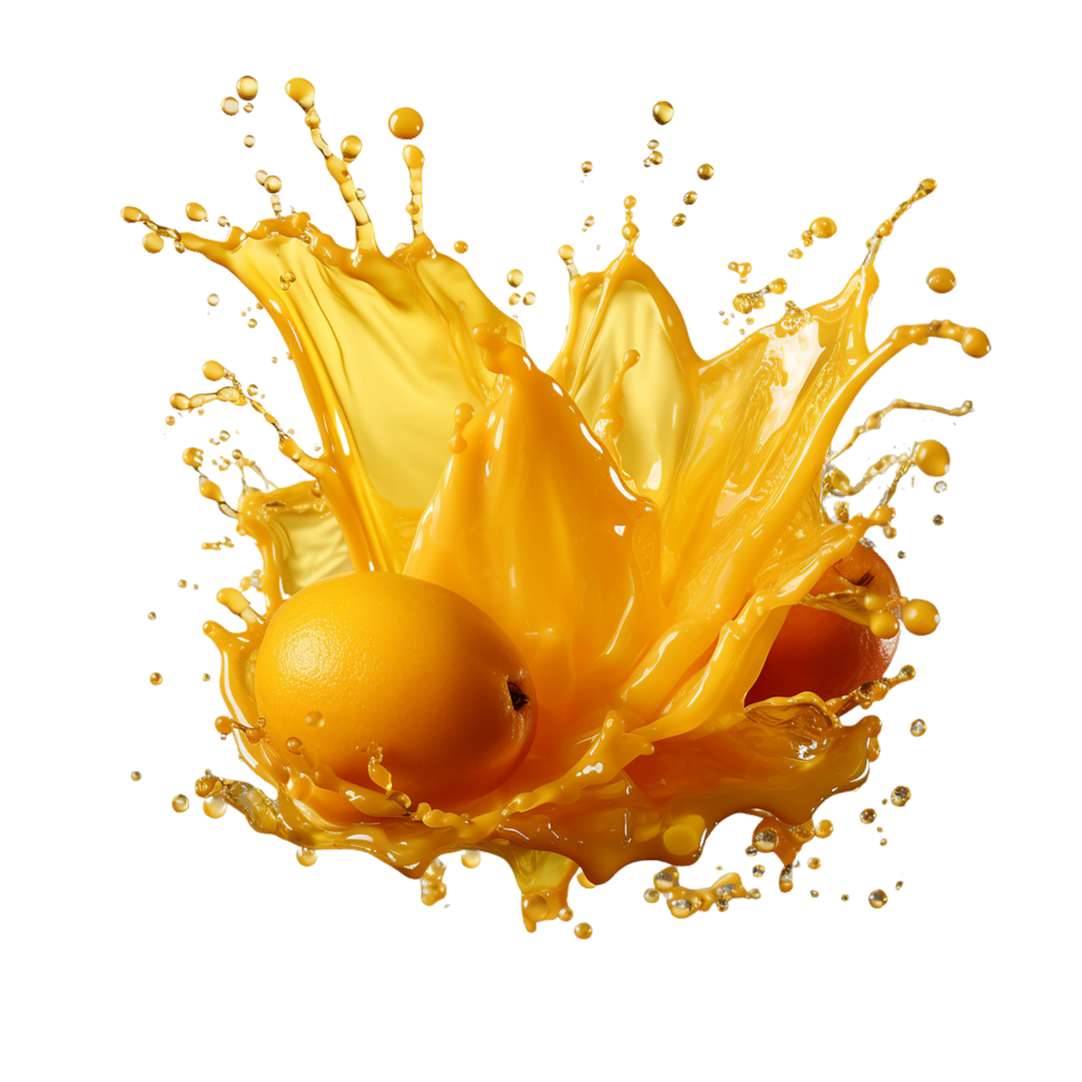 ai genererad mango juice stänk, mango juice stänk png, mango juice stänk med transparent bakgrund png