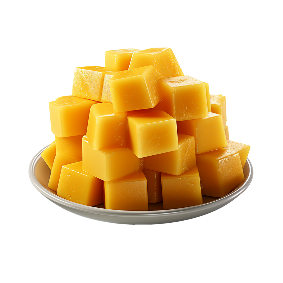 ai generado mango cubitos, mango cubitos png, mango cubitos con transparente antecedentes png