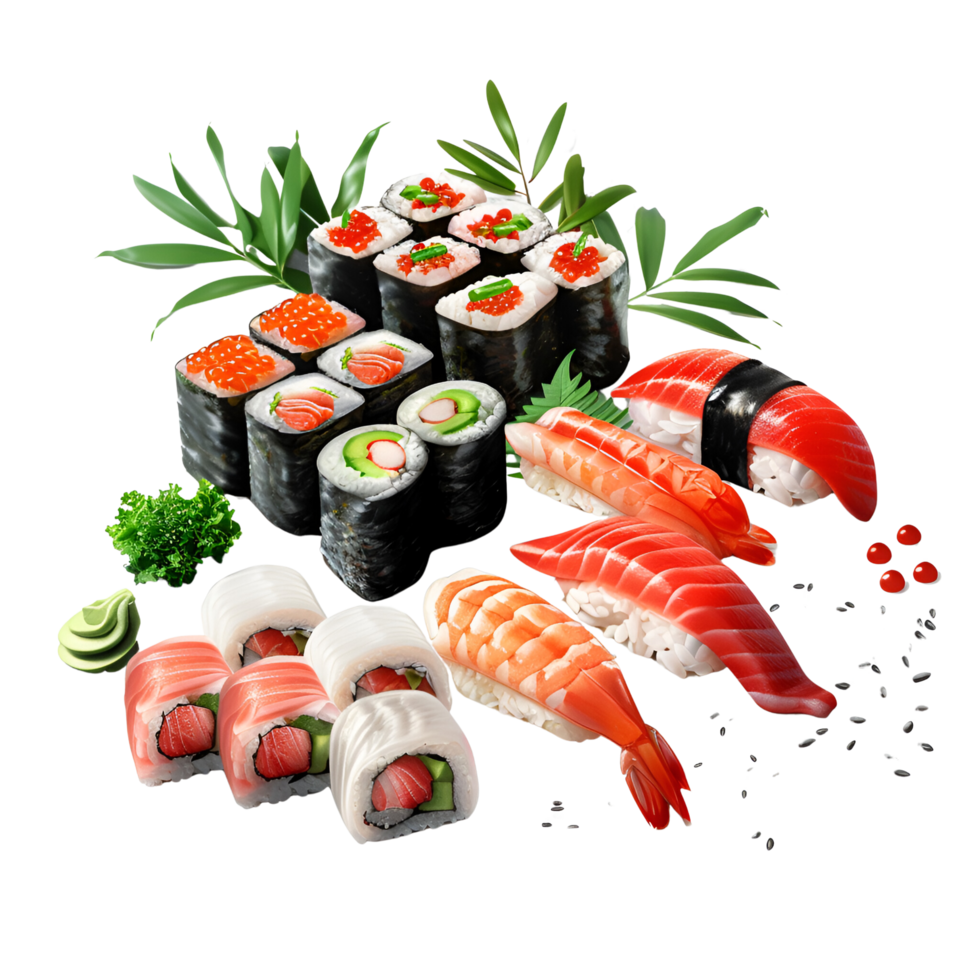 AI generated Sushi Nigiri Sushi Roll No Background png