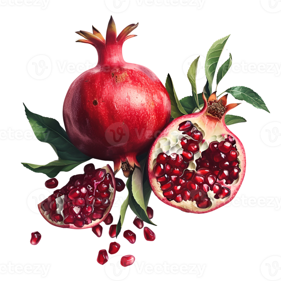 AI generated Pomegranate No Background Perfect for Print on Demand png