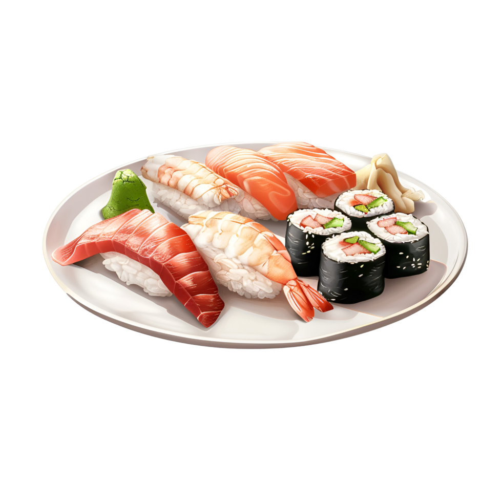 AI generated Sushi Nigiri Sushi Roll No Background png