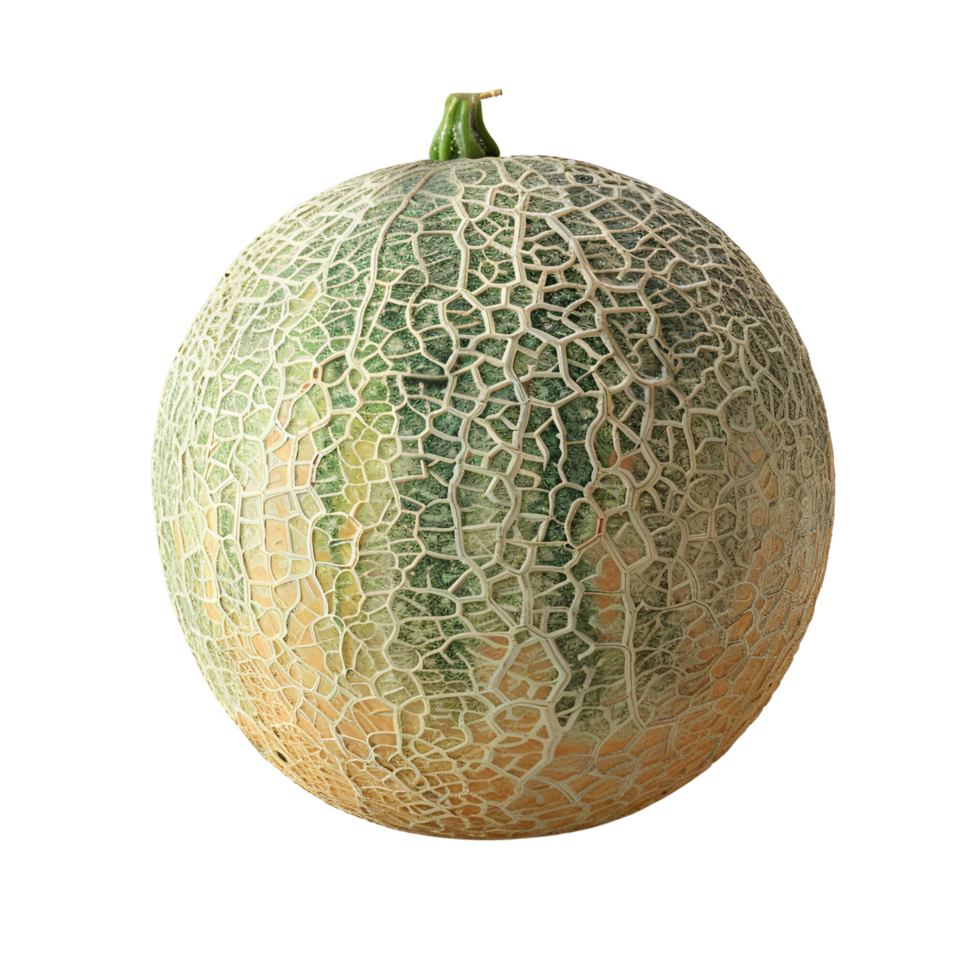 AI generated Cantaloupe Melon No Background Perfect for Print on Demand png