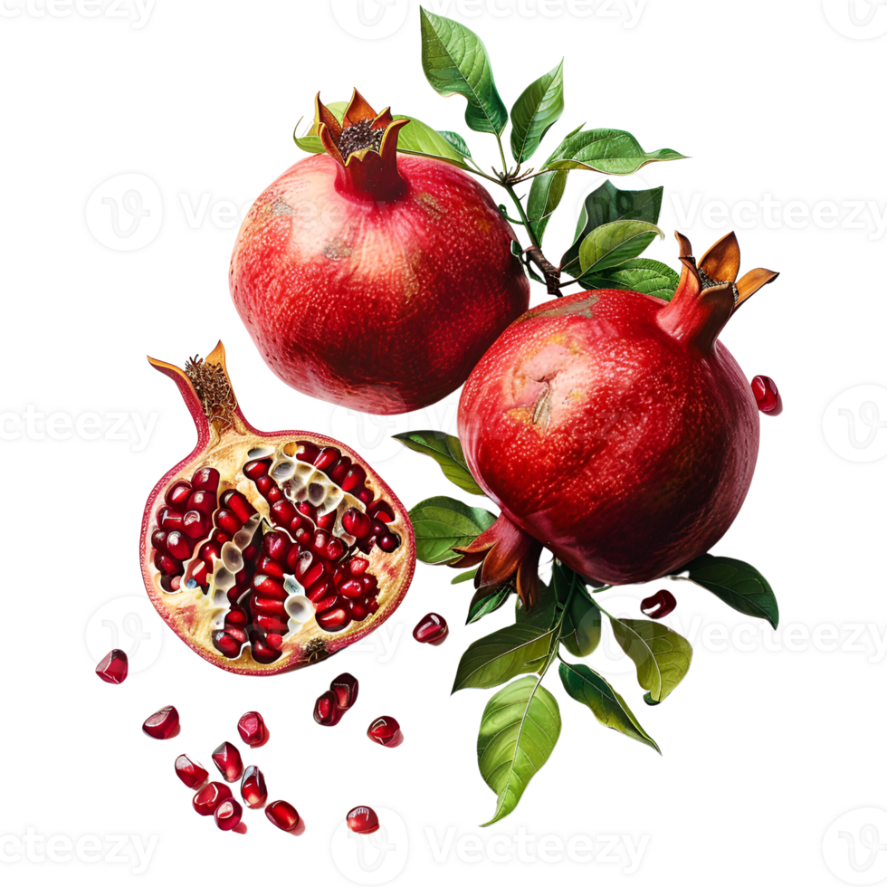 AI generated Pomegranate No Background Perfect for Print on Demand png