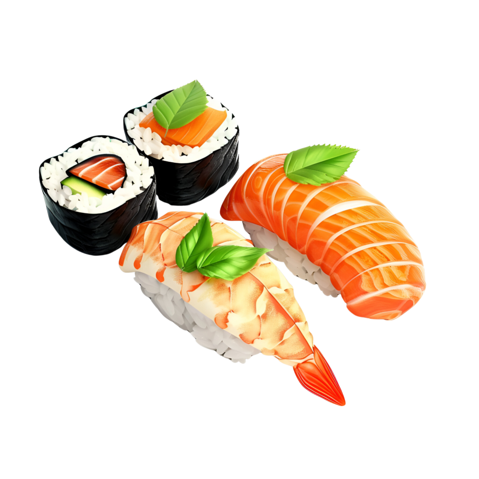 AI generated Sushi Nigiri Sushi Roll No Background png