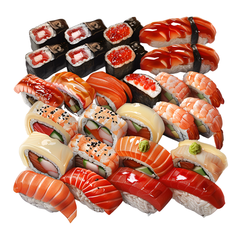 AI generated Sushi Nigiri Sushi Roll No Background png