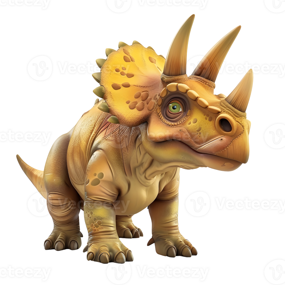 AI generated 3D Cartoon Triceratops Logo Illustration No Background Perfect for Print on Demand png