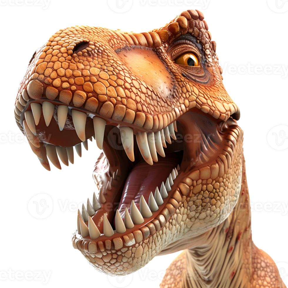 AI generated 3D Cartoon T Rex Dinosaur No Background Perfect for Print on Demand png