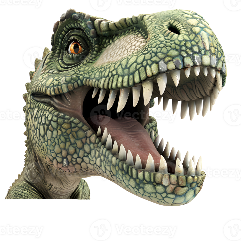 AI generated 3D Cartoon T Rex Dinosaur No Background Perfect for Print on Demand png