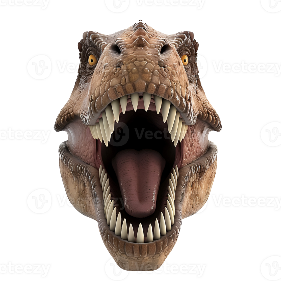 AI generated 3D Cartoon T Rex Dinosaur No Background Perfect for Print on Demand png