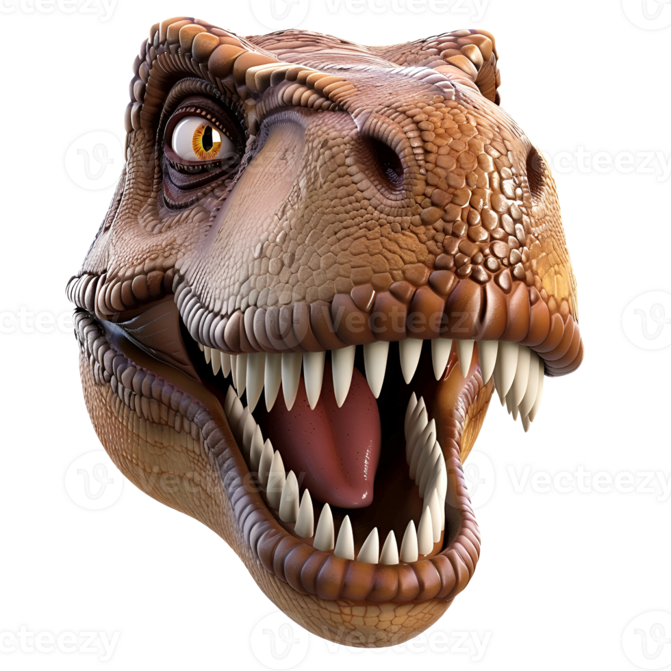 AI generated 3D Cartoon T Rex Dinosaur No Background Perfect for Print on Demand png