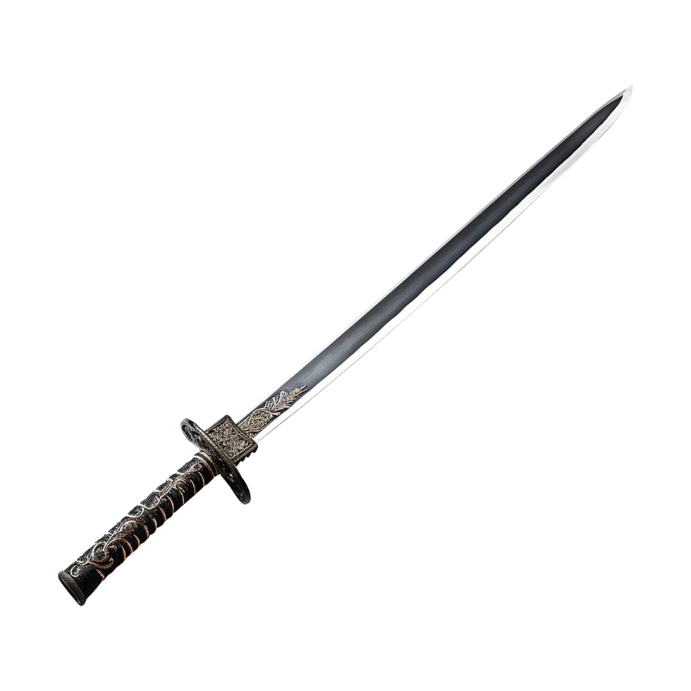 AI generated Katana japanese sword isolated on transparent background png