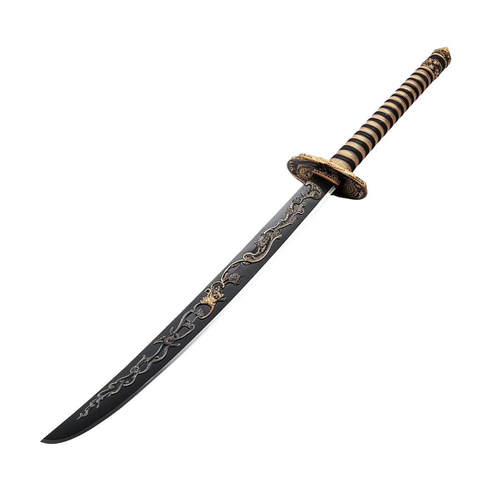 AI generated Katana japanese sword isolated on transparent background png