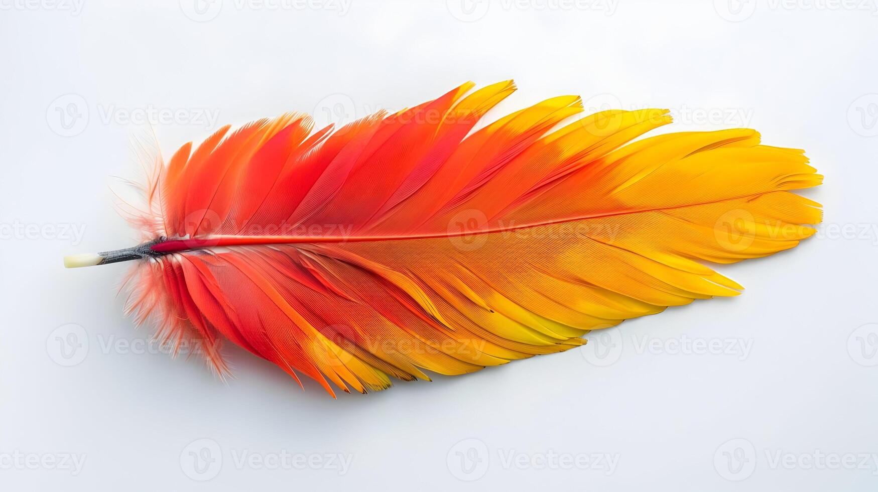 AI generated A single parrot bright feather of a parrot isolated on a white background. High quality. AI Generative photo