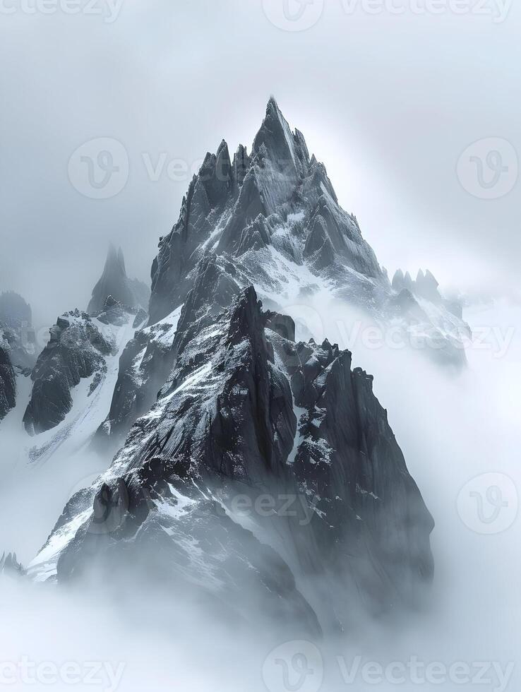 AI generated Minimalist photography of mountains. High-resolution. AI Generative photo