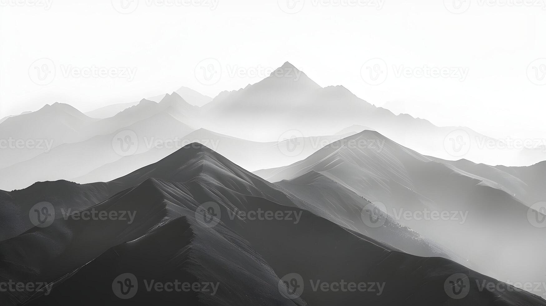 AI generated Minimalist photography of mountains. High-resolution. AI Generative photo