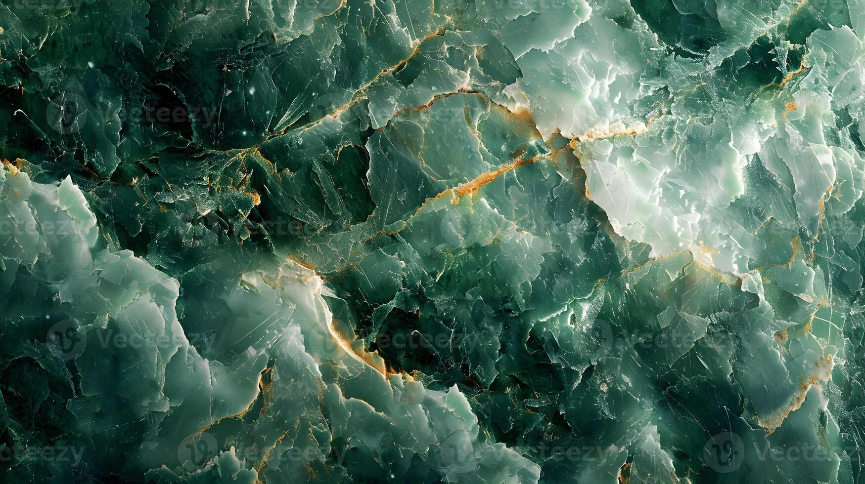 AI generated Wallpaper minimalism with blue jade vibes. Blue green marble background and golden waves. High-resolution. AI Generative photo