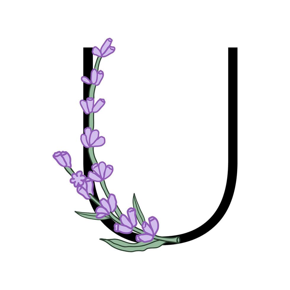 lavanda florecer Violeta pequeño flor alfabeto para diseño de tarjeta o invitación. vector ilustraciones, aislado en blanco antecedentes para verano floral Gesign