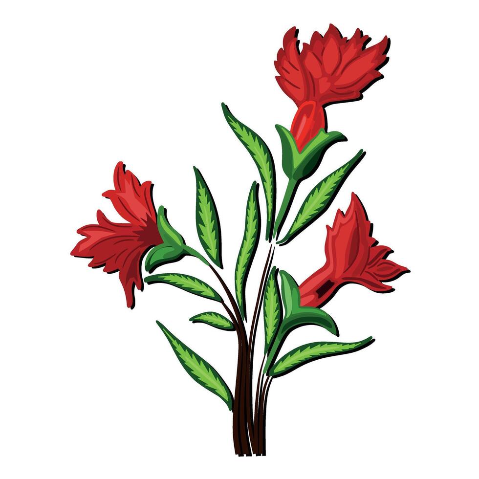 Illustration of Hive Flower Bunch with Leaves vector