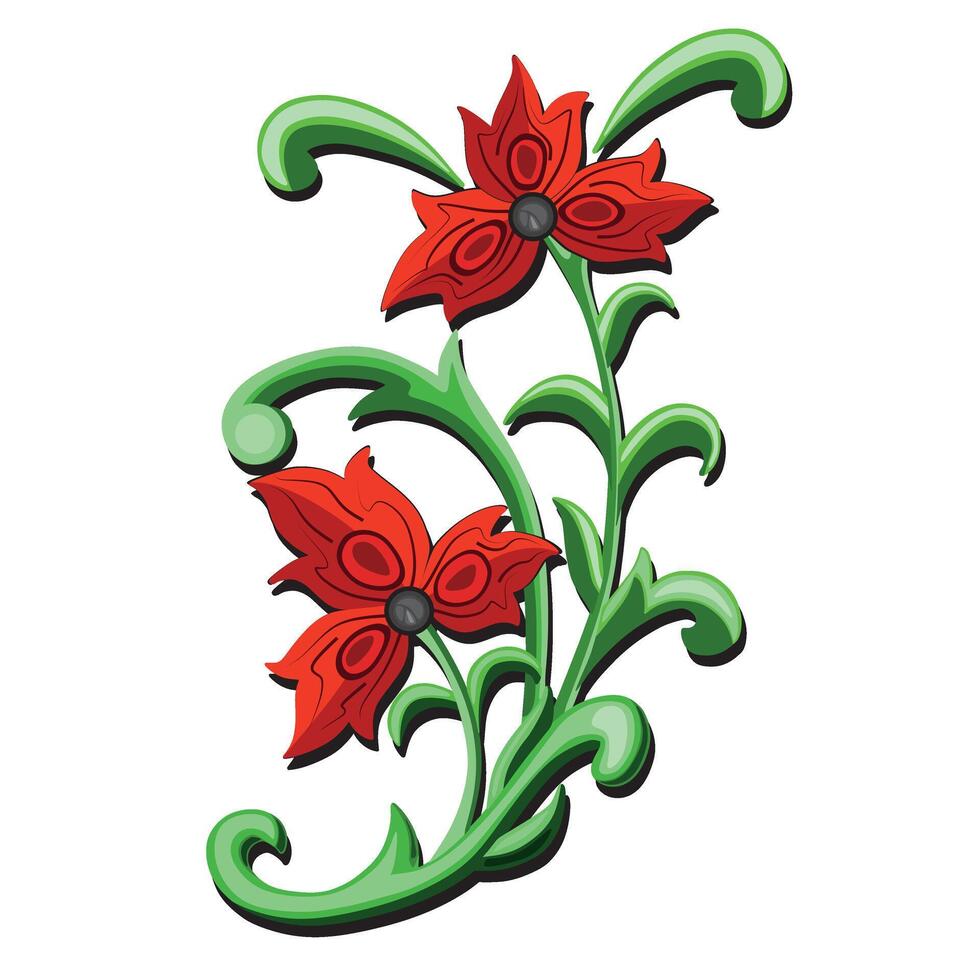 Illustration of Beautiful red color hive flower bunch Vector Art
