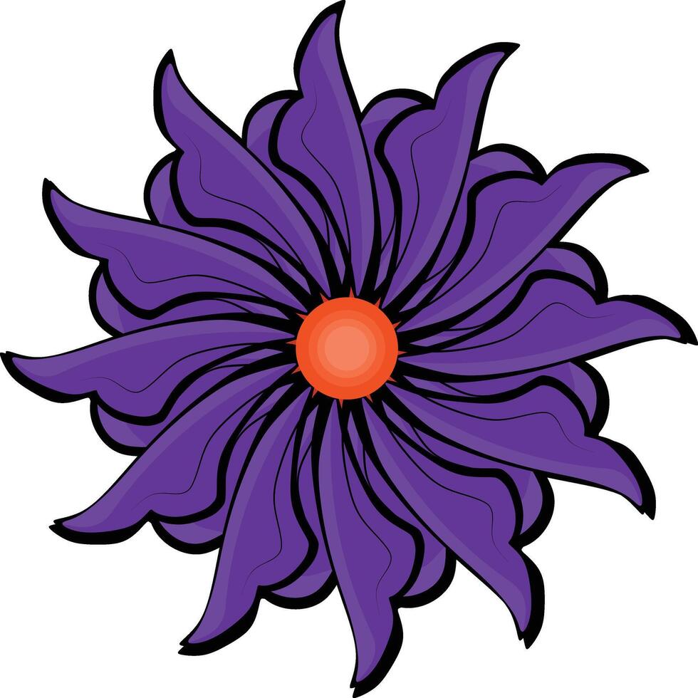 Illustration of Blue Water lily Flower vector