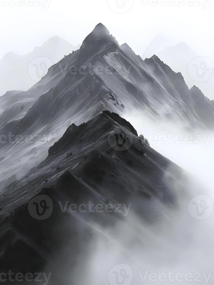 AI generated Minimalist photography of mountains. High-resolution. AI Generative photo